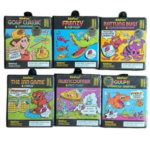 Vintage Milliken EduFun Atari 8-Bit Computer Cassette Lot of 6 Sealed 1982 USA